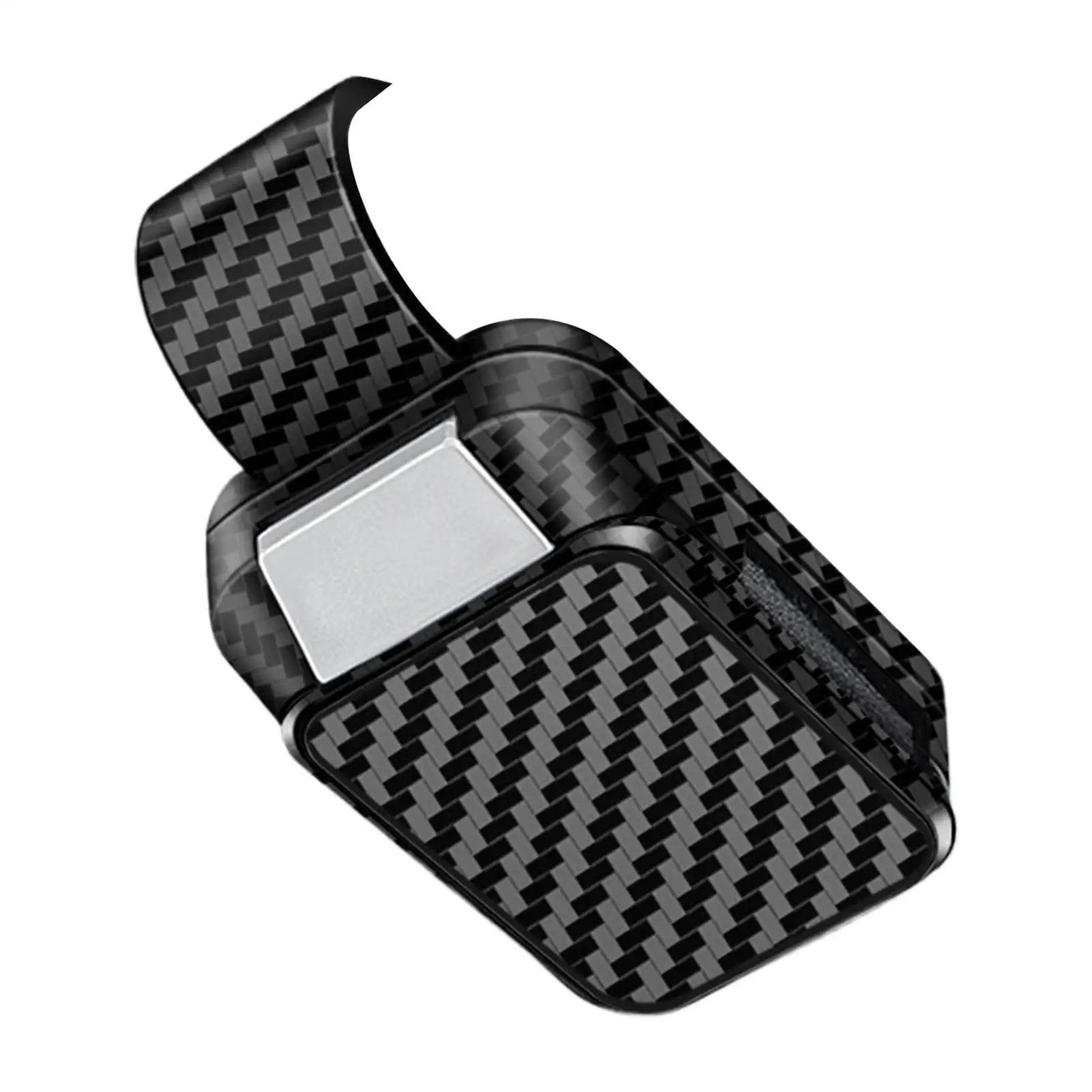 Brillenhalter für Auto, Sonnenblende, Sonnenbrille, Clip, Karte, Tickethalter, Brillenverschluss, Kohlefaser, Sonnenbrillenclip, Schwarz, Silber