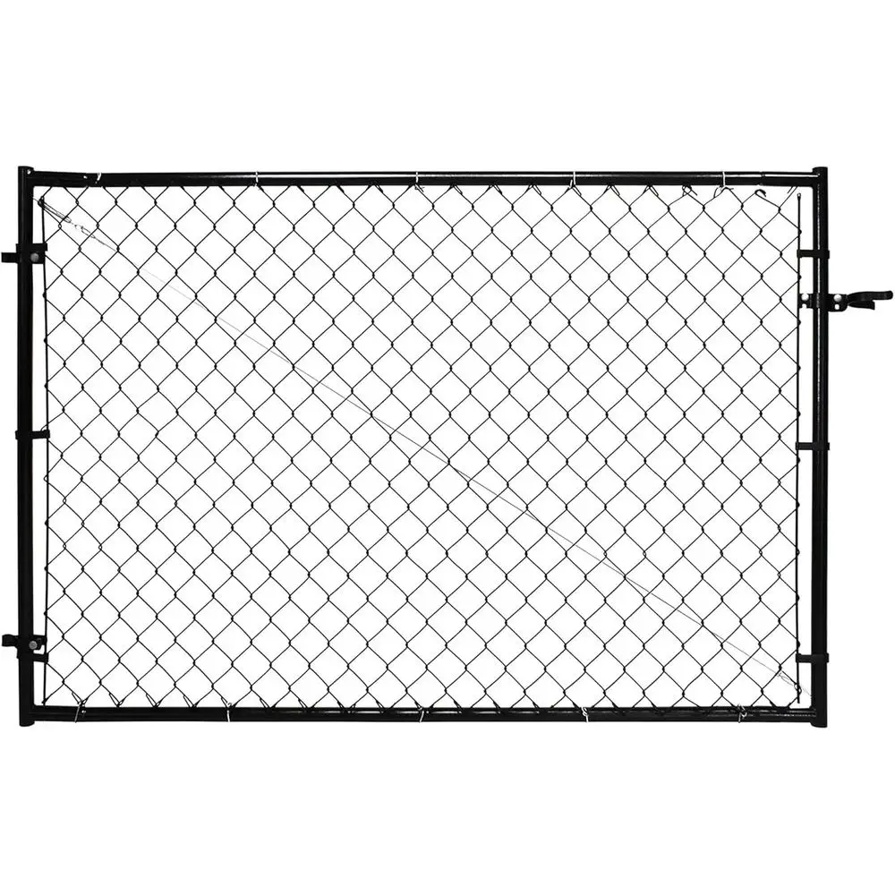 

Комплект регулируемых ворот с цепным звеном, настил и вход на открытом воздухе, черный — сверхмощное усиление снаружи, аксессуары или ворота и