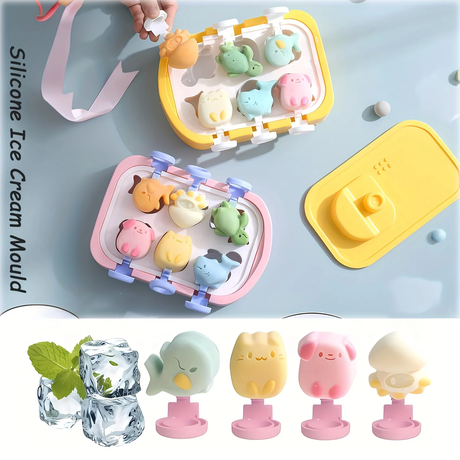 

1pc, Popsicle Mold, Creative Popsicle Mold, Cartoon Popsicle Mold, Ice Cream Mold, Ice Cube Box, Household Popsicle Mold, Safet