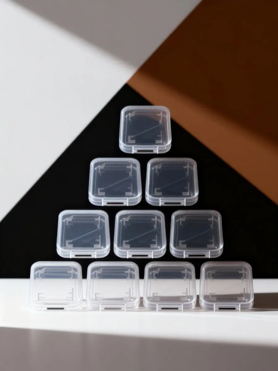 20Pcs Transparent Memory Card Case Portable Card Storage Box Single Slot Holder Compact Organizer for Camera Memory Cards