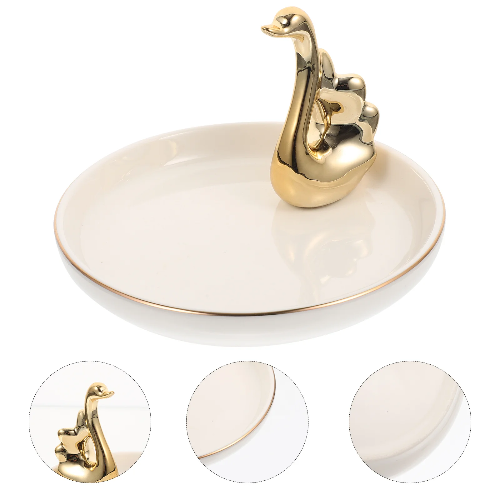Stylowa ceramiczna taca na biżuterię w kształcie łabędzia, organizer na naszyjniki dla kobiet, talerzyk na biżuterię, dekoracja na biurko, prezent urodzinowy.