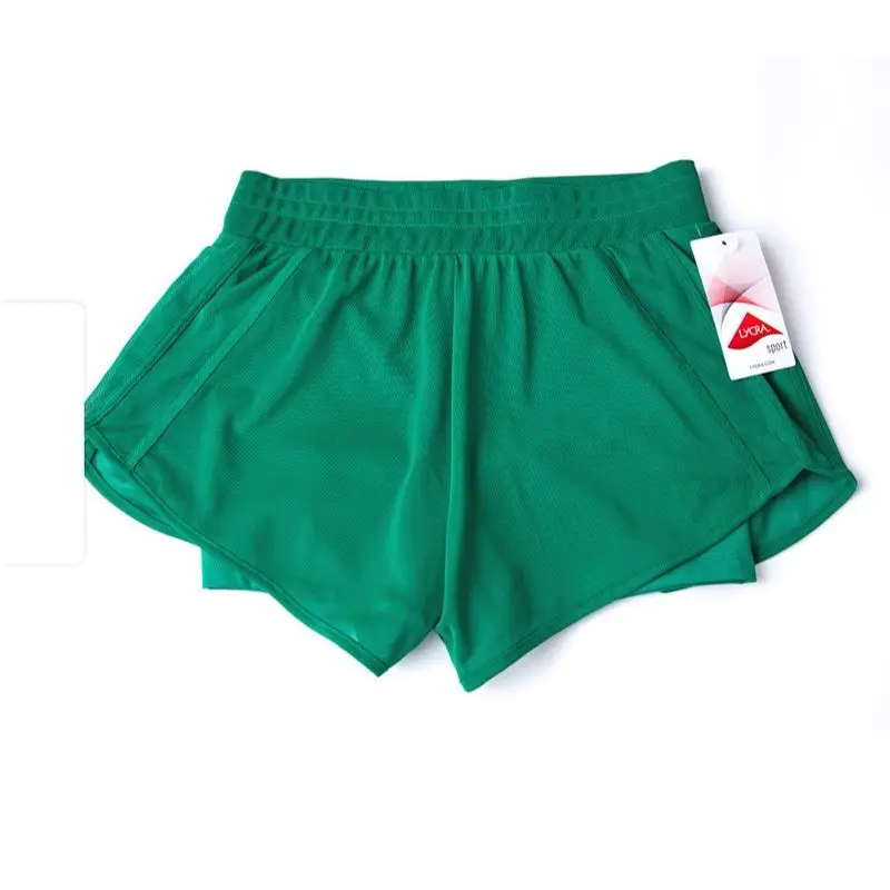 Solid Color Mesh Women Sport Short Soft Fitness Yoga Short Quick Dry Cycling Comprehensive Training Jogging Loose And Breathable