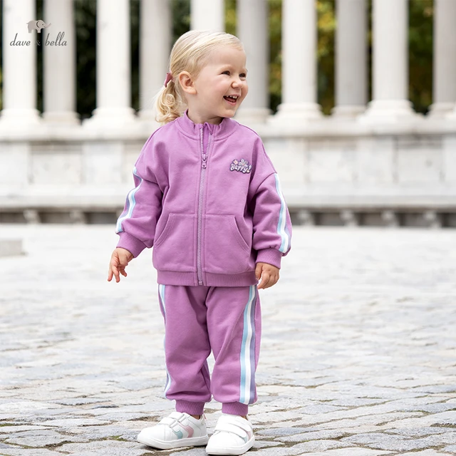 Dave Bella Casual Baby Girl Clothes Set Spring Purple Hooded Sportswear Cotton Girls Long Sleeve Outfit DB1231969 AliExpress