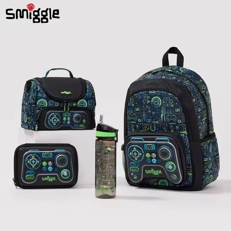 Hot Sell Australian Smiggle Black Game Controller Backpack Stationery Box Straw Kettle Crossbody Handle Meal Bag Student Gift