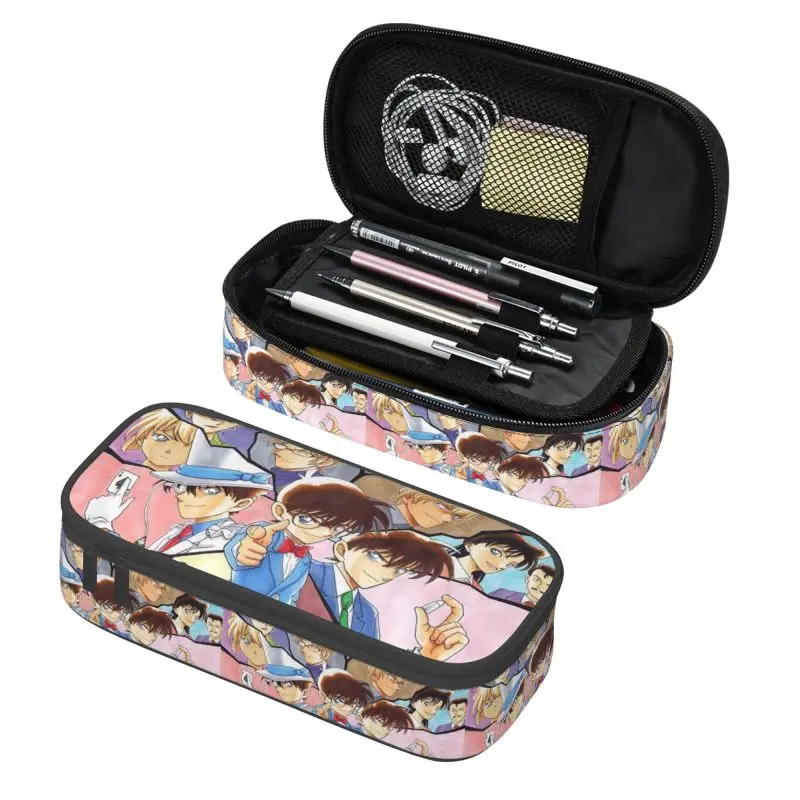 

Kawaii Funny Detectived Anime Conan Pencil Cases for Girls Boys Custom Large Storage Pen Box Bag Stationery