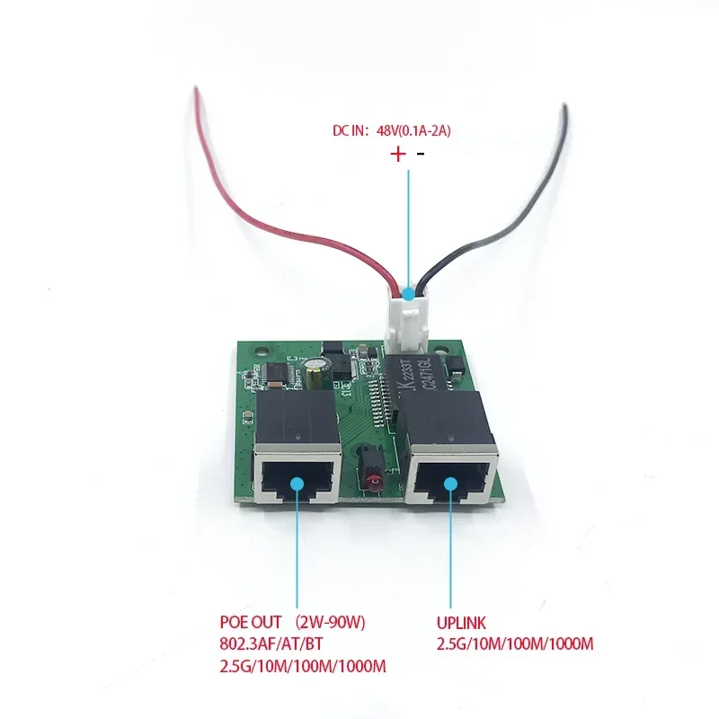 2 1000เมตร/100เมตร/10เมตร2.5กรัมสวิตช์ที่ไม่ได้มาตรฐานหนึ่ง POE802.3BT48V(2W-90W) โมดูลสวิตช์