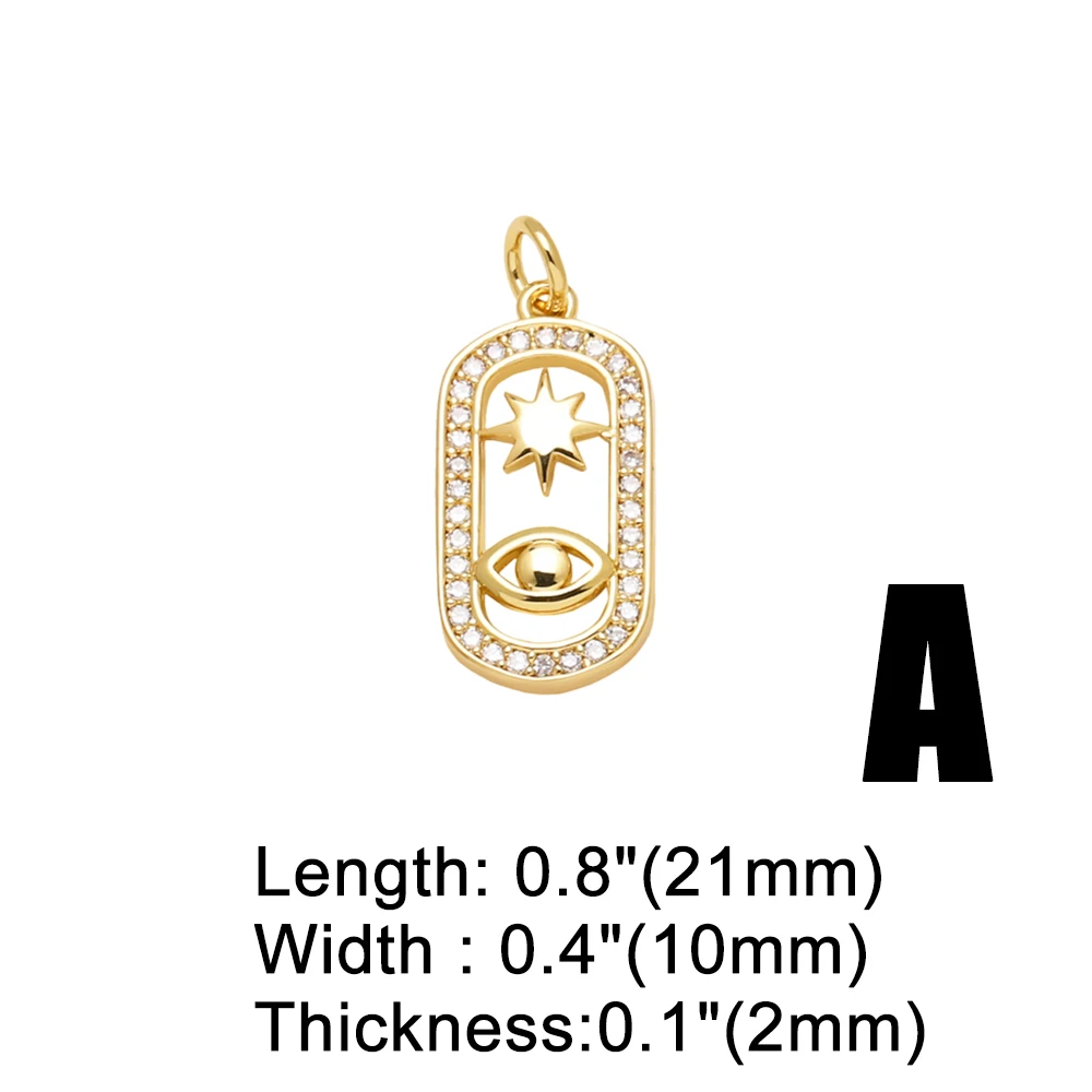 OCESRIO مضخة الصبار قلادة الشمس لقلادة النحاس مطلية بالذهب الأبيض كريستال ستار العين البيضاوي مستلزمات صناعة المجوهرات pdta627
