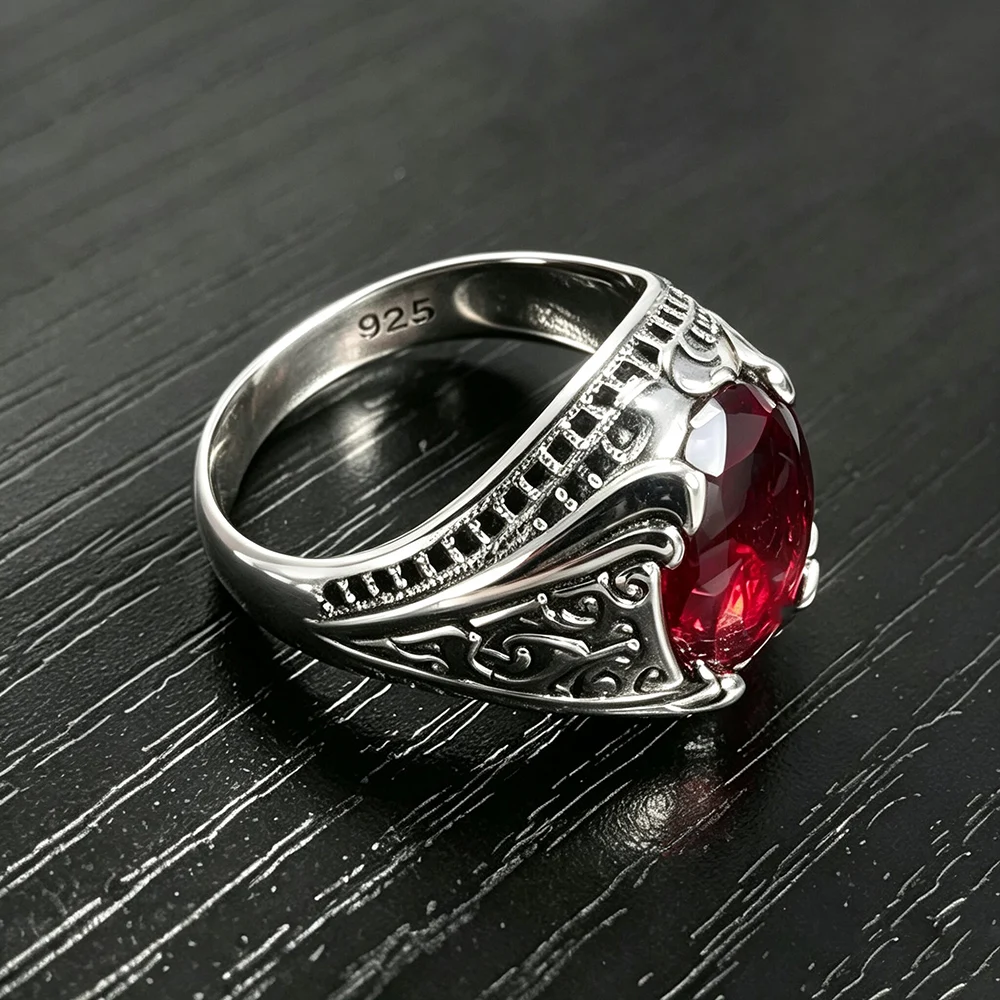 Guaranteed 925 Silver Rings Luxury Turkish Jewellery For Men And Women With Zircon Stone Retro Vintage Rings In Fijne Sieraden