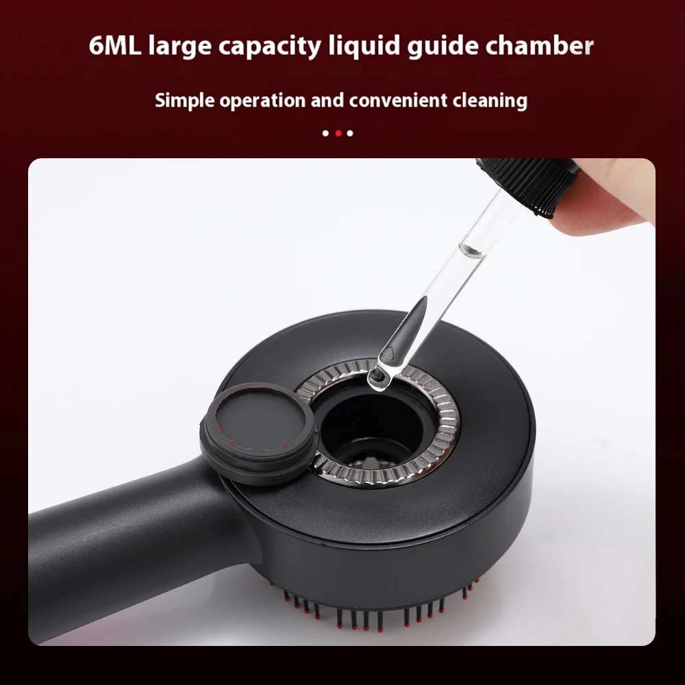 Pente de massagem elétrico portátil, 3 modos de luz infravermelha, laser, estimulador de folículo capilar, aplicador de óleo de essência para cuidados com os cabelos na cabeça