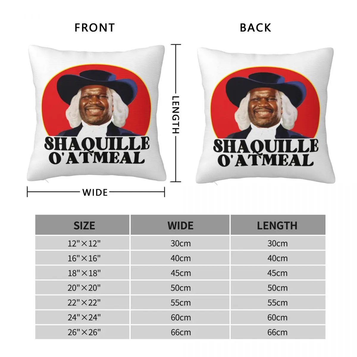 Shaquille Oatmeal Meme Square Pillowcase Pillow Cover Cushion Zip Decorative Comfort Throw Pillow for Home Living Room