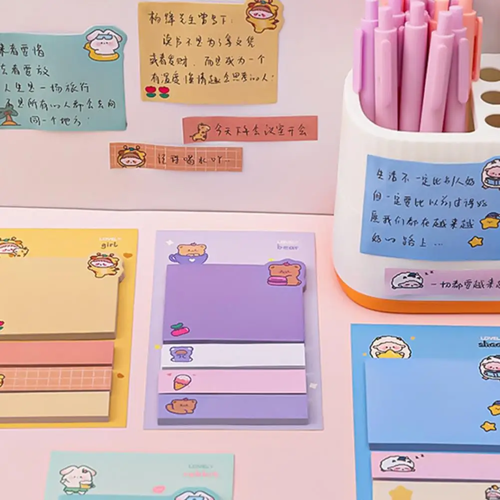 Kawaii Cartoon Animal Index Sticker, Notepad Adesivos, Índice Adesivos, Memo Pad, Artigos de papelaria, Cor brilhante