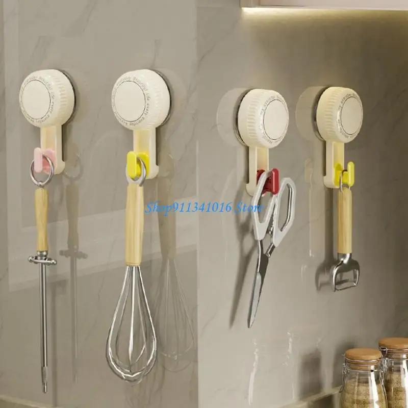 

360 Degree Rotatable Suction Hook Strong Adhesive Wall Mounted Holder for Kitchen Utensils and Bathroom Essential