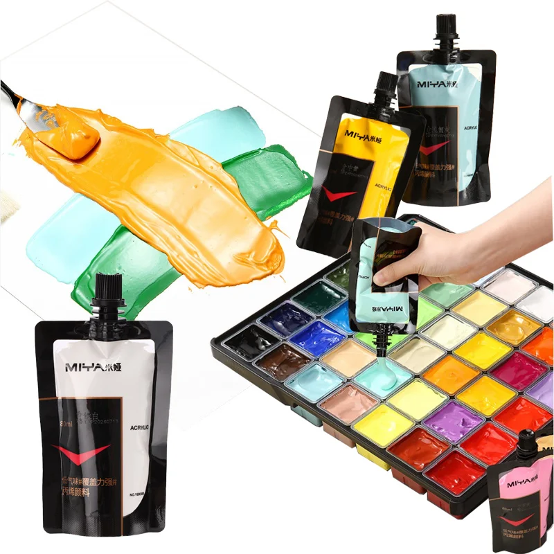 80ml Acrylic Pigment Waterproof Sun Protection Without Fading Canvas Stone Wood Ceramic Wall Painting Graffiti DIY Decoration