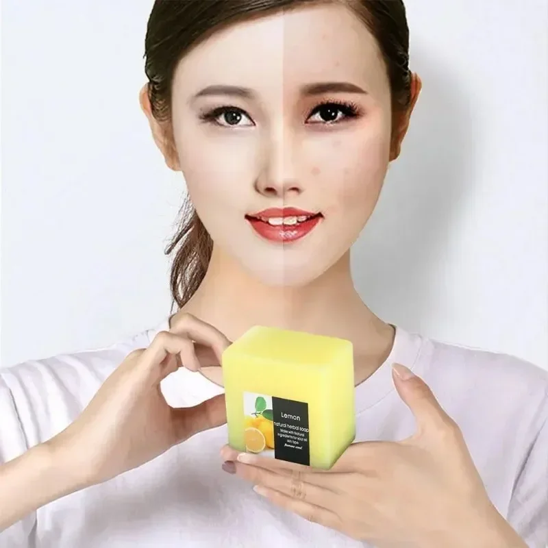 100g Natural Lemon Soap Face Cleanser Oil Control Deep Care Shower Skin Cleaning Soap Whitening Body Soap Moisturizing