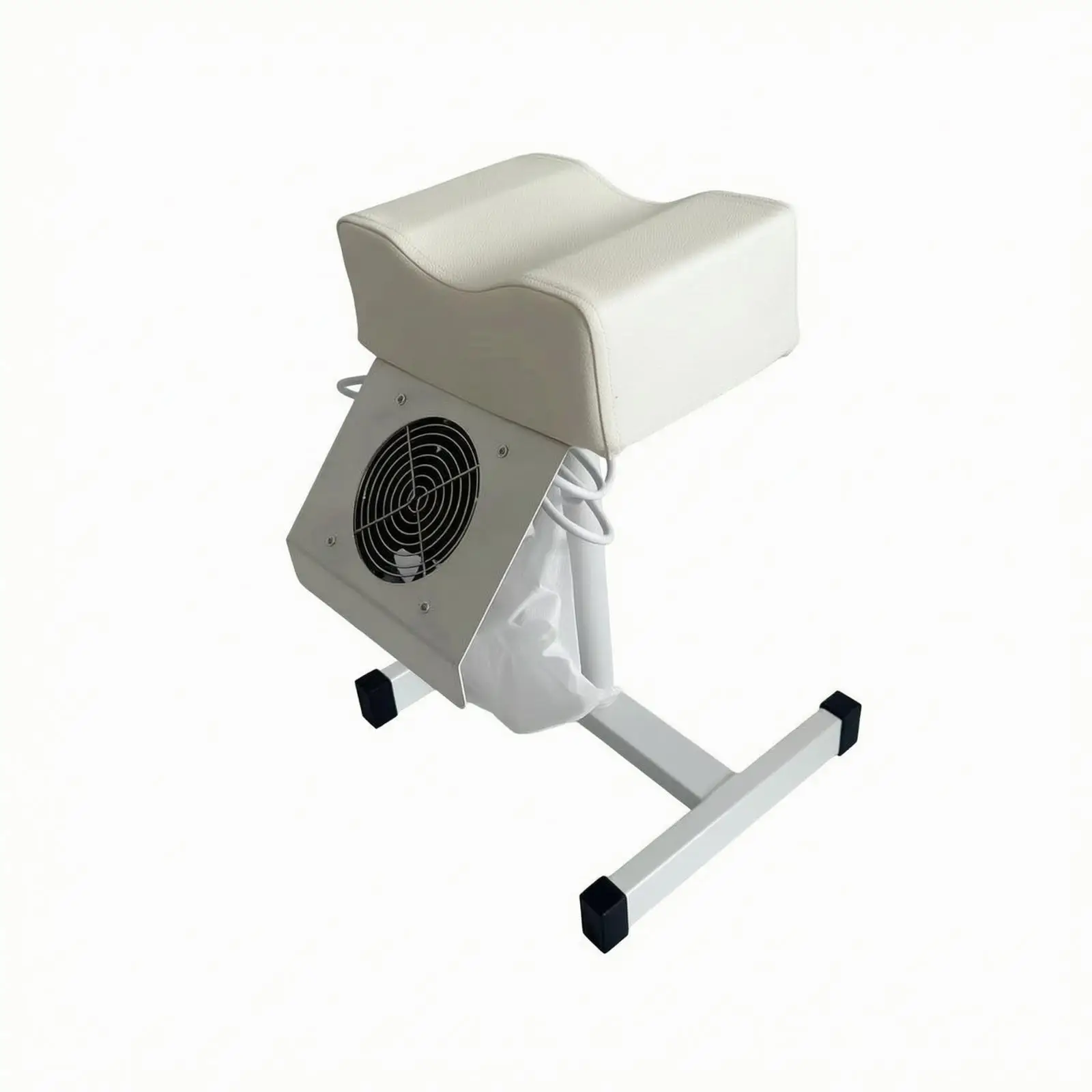 Electric Fan Footstool for Pedicure Salon Metal Frame Contoured Padded Top Adjustable Pedicure Furniture