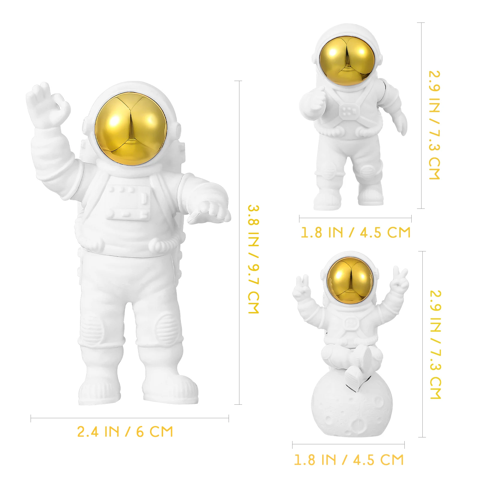

3 Pcs Astronaut Figurine Statues Unique And Cool Space Themed Decorations For Bookcase Coffee Table Countertop Mini Models