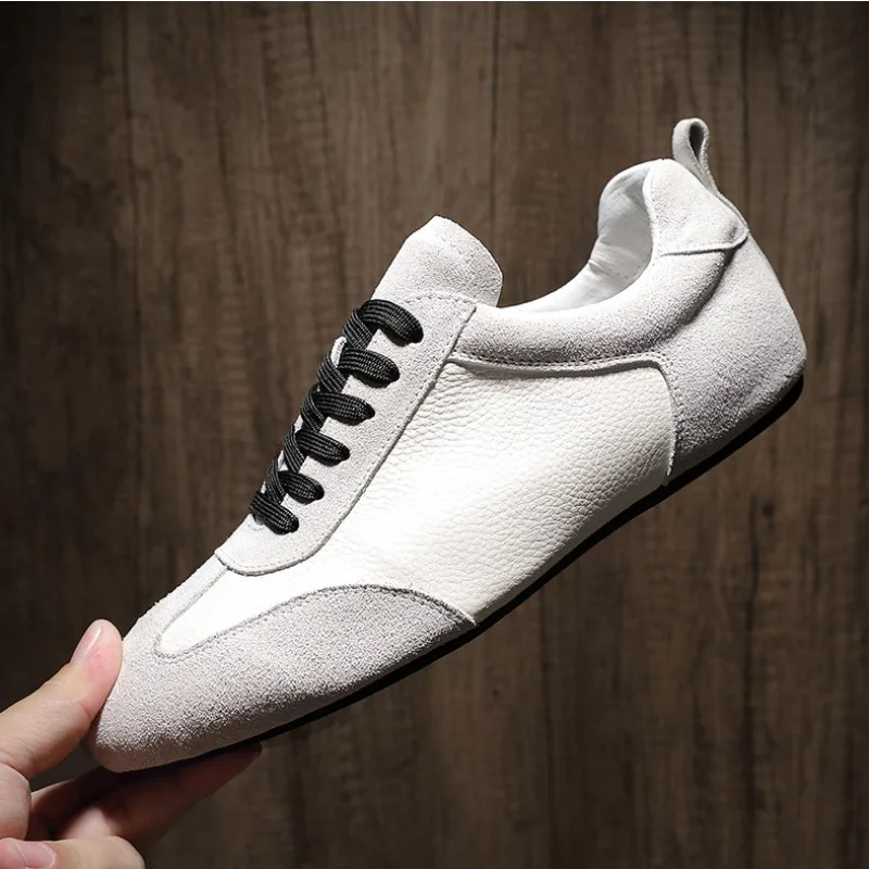 

Luxury High-End Men's Leather Shoes Genuine Leather Trendy Comfortable Flats Sports Casual Loafers Sneakers Male Training Shoes