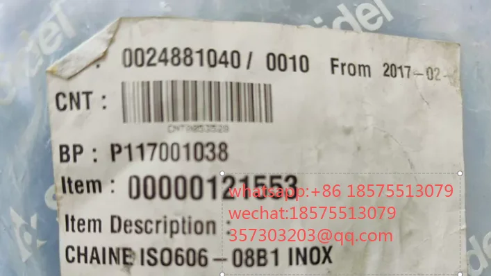 For 00000121553 CHAINE ISO606-08B1 INOX 1 Piece