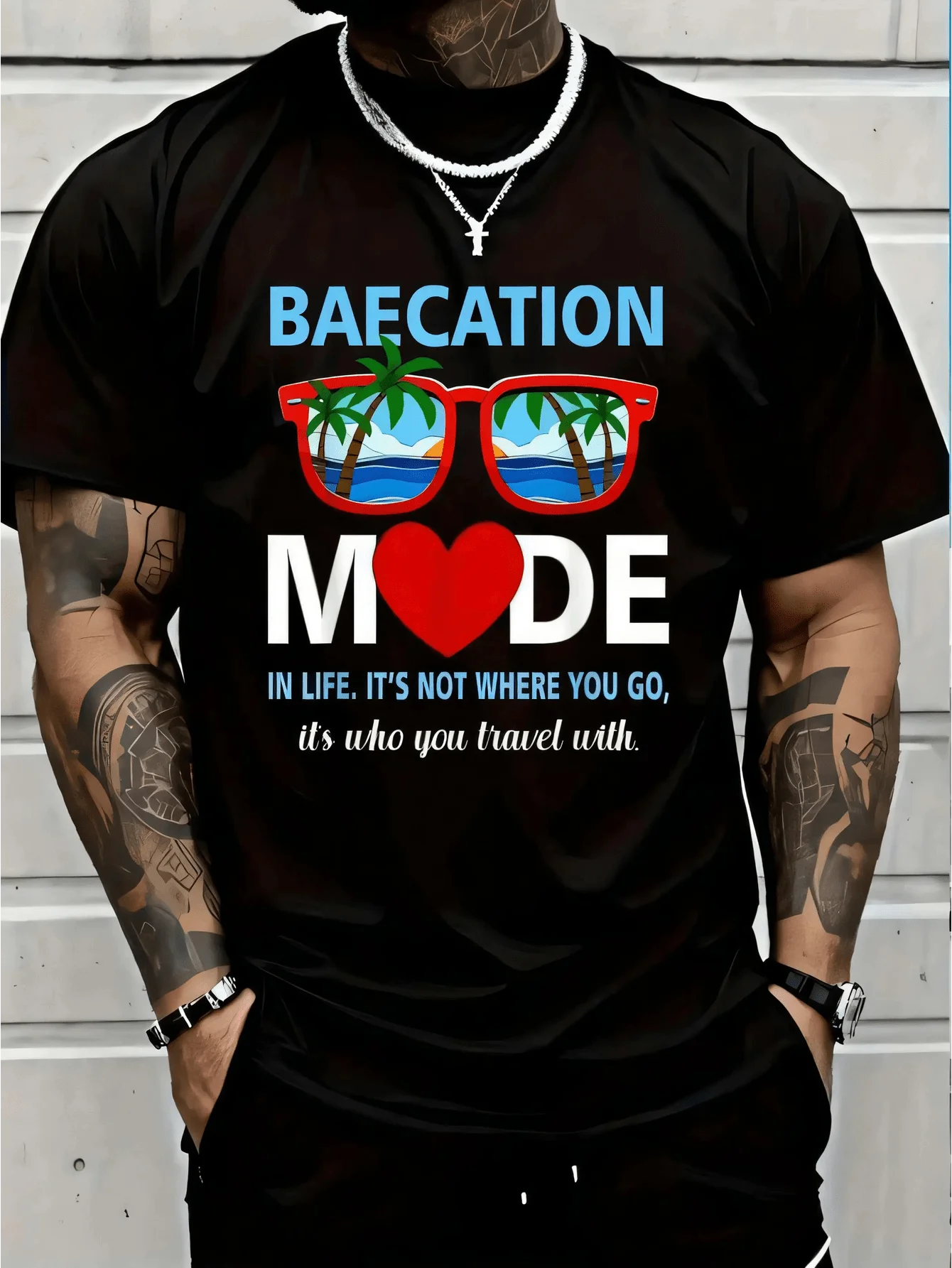 100% Cotton Couples Trip Matching Summer Vacation Baecation Mode-Vibes T-Shirt Women's Men Graphic