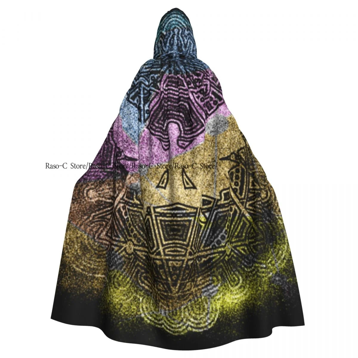 Unisex Adult Mystery Witchcraft Occult And Alchemy Cloak with Hood Long Witch Costume Cosplay