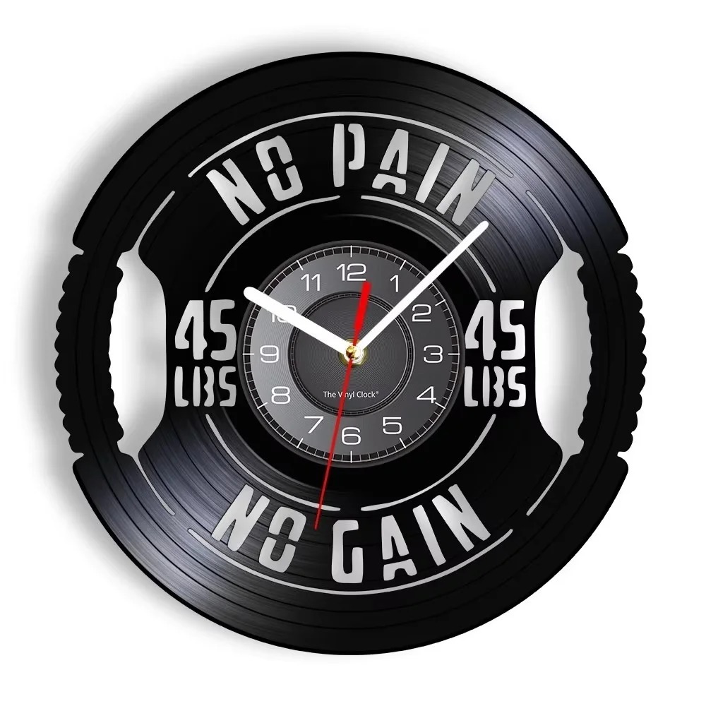 Acrylic Vinyl Record Gym Wall Clock Silent Non-Ticking 