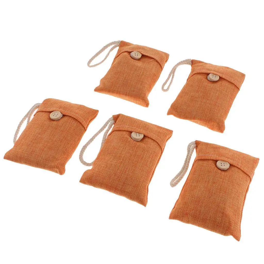 Activated Bamboo Bags(5 Packs), | Eco Friendly Odor and Moisture Absorber | Car - Closet and Freshener