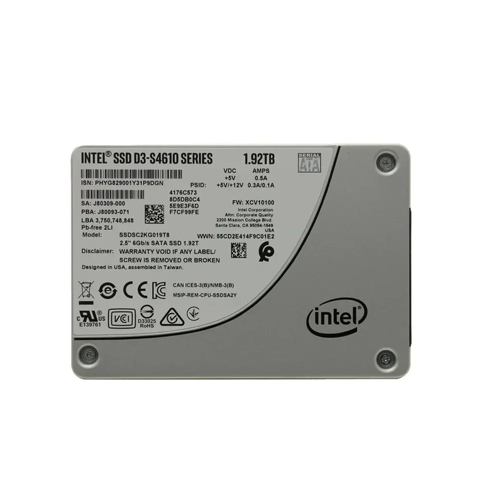 

Customized SSD D3-S4610 Series SSDSC2KG019T801 1.92TB 3D SATA 3 6Gb/s 2.5-Inch 7mm SFF Enterprise Server Drive