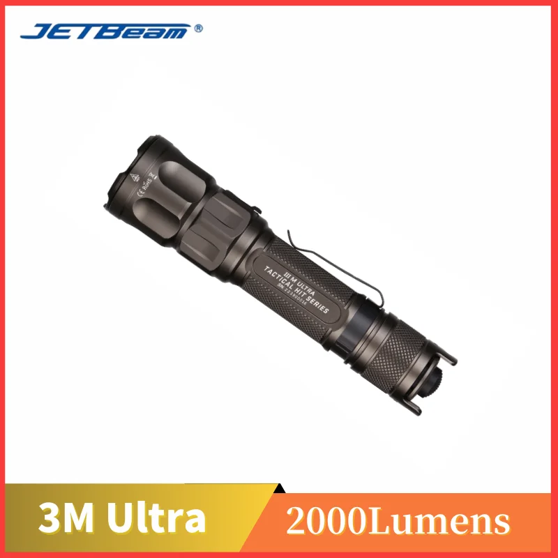 

JETbeam 3M Ultra 2000Lumens Type-C Rechargeable Tactical Flashlight Triple Switch Include 3500mAh Battery