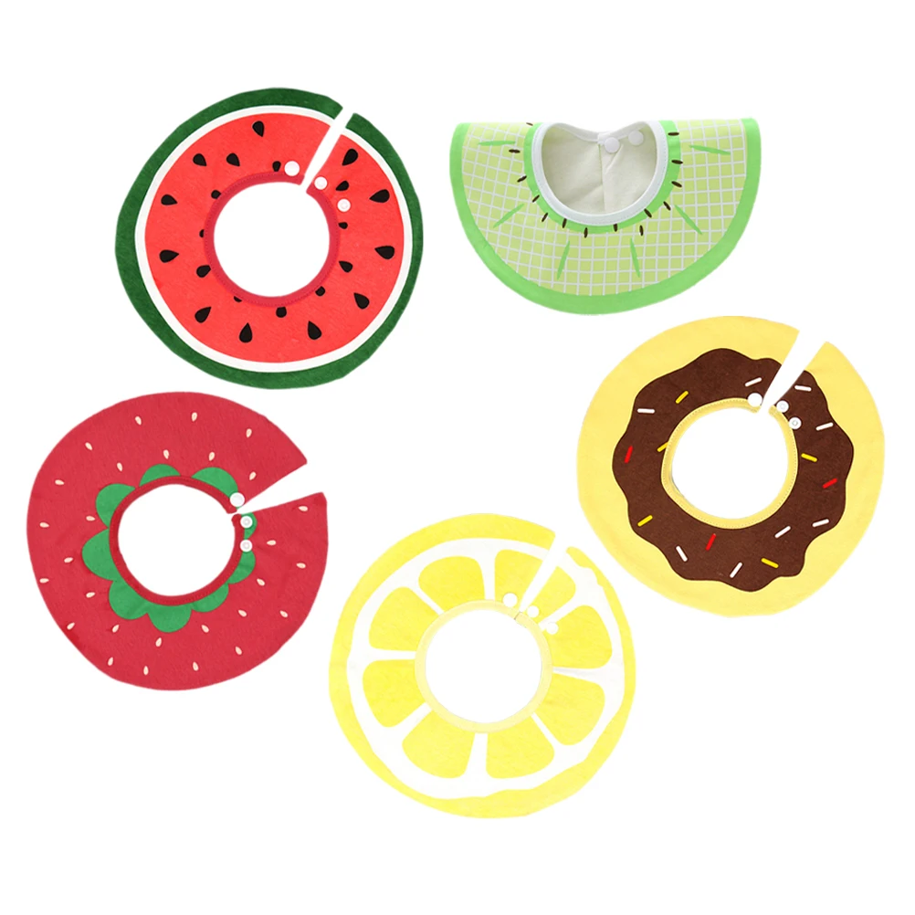 

5pcs Rotating Snap Baby Bibs Newborn Drool Cloth Soft Cotton Adorable Patterns Portable Infant Feeding Waterproof