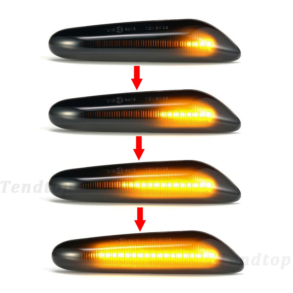 LED Dynamic Turn Signal Side Marker Flowing Light Indicator Lamp For BMW E60 E61 E90 E91 E92 E93 E81 E82 E88 E46 X3 X1