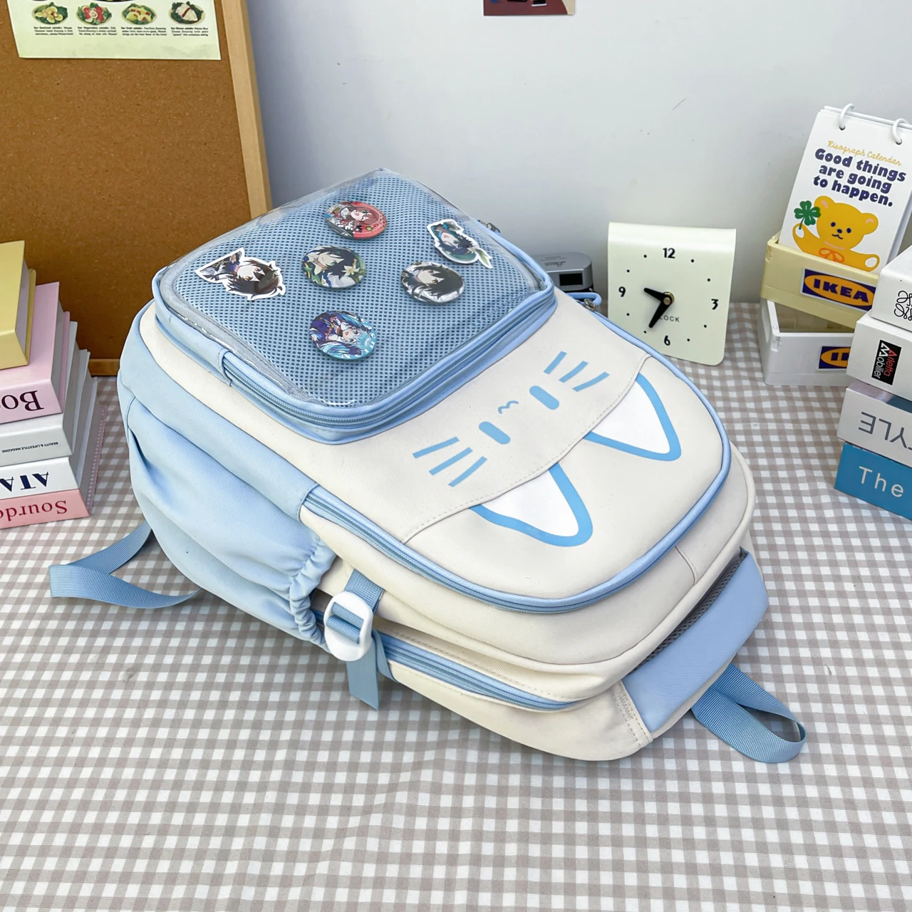 ขนาดใหญ่ความจุทนทานนักเรียนโรงเรียนกระเป๋า Pin Display Ita กระเป๋าเป้สะพายหลัง Clear Window ไนลอน Back Pack กระเป๋าสําหรับวัยรุ่นกระเป๋าเป้สะพายหลัง