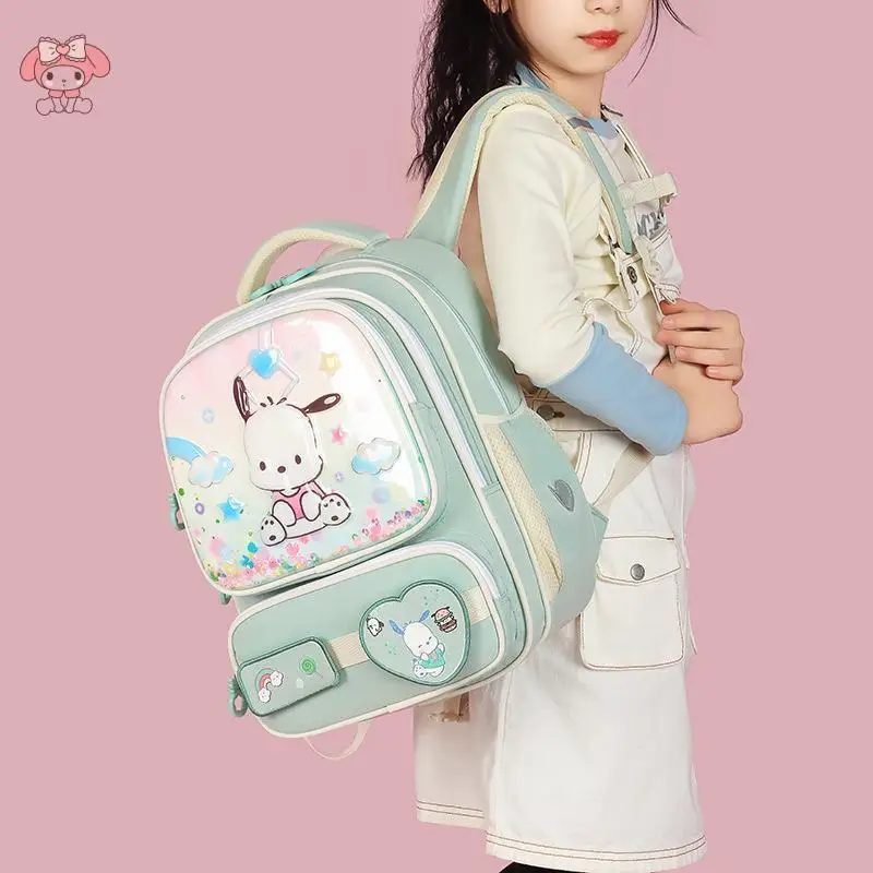 

2025 New Model Sanrios Kuromi My Melody Children Backpack Lighten The Burden Good-Looking High-Capacity Schoolbag Fashion Gift