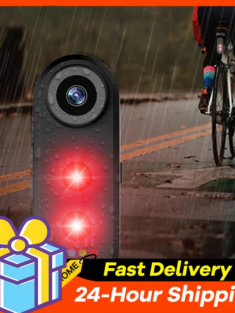 

Bike Camera with Tail Light -150 Angle Camera Cycling Tail Light Bicycle Intelligent Tail Light for Road Mountain Night Riding