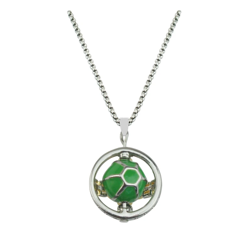 Julius Caesar Zeppeli Anime Peripheral Accessories Character COS Green Enamel Rotating Spherical Two-dimensional Anime Necklace