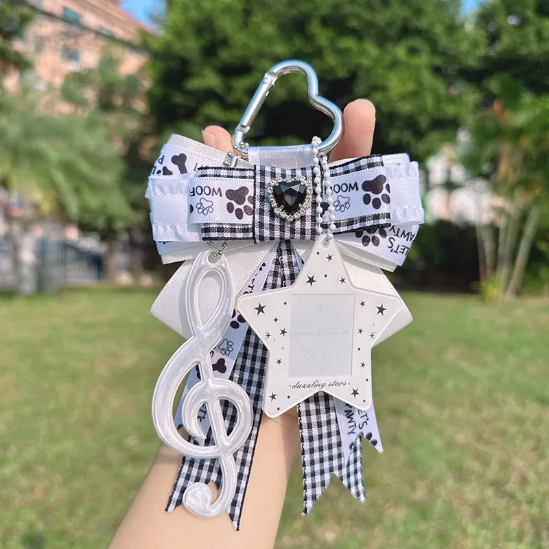 

cute Musical note bow Charm Ita bag Star card storage keychain Ita bag hand made lolita ribbon Bowtie