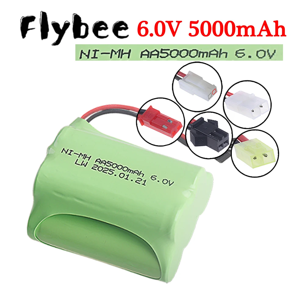 6.0V 5000mah NI-MH Battery for RC Electric Toys Cars Trucks Tanks Boats 6V NiMh AA Upgrade 3000mah 6v SM/JST/TAMIYA Plug