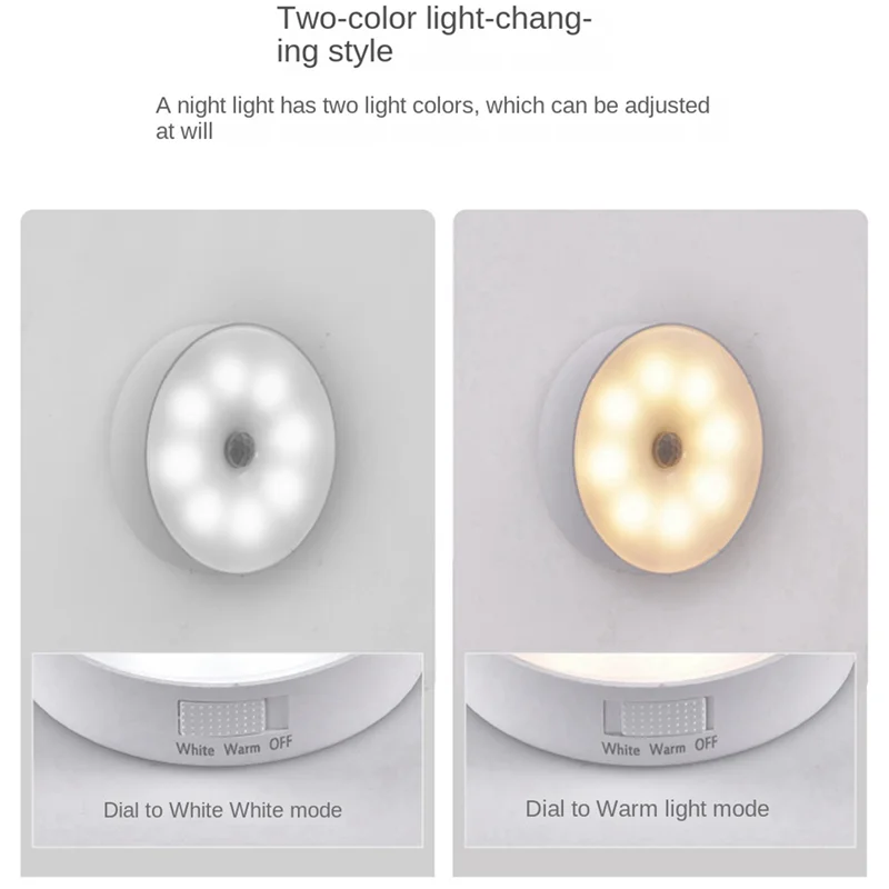 SYW-4X Motion Sensor LED Light USB Nightlights Chargeable Lamp For Kitchen Bedroom Stairs Hallway Cabinet Closet Wardrobe