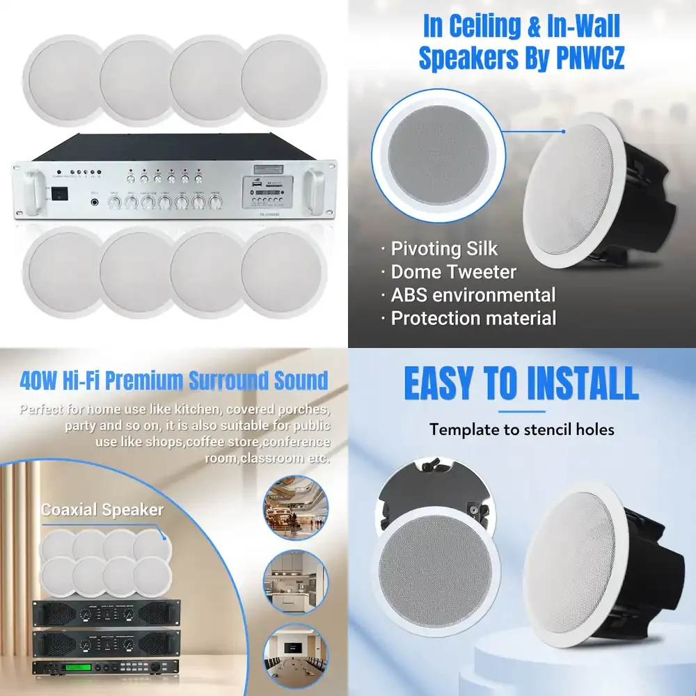 

2026 Hot Sale 6-inch 8 * 60w powerful wireless ceiling speaker set