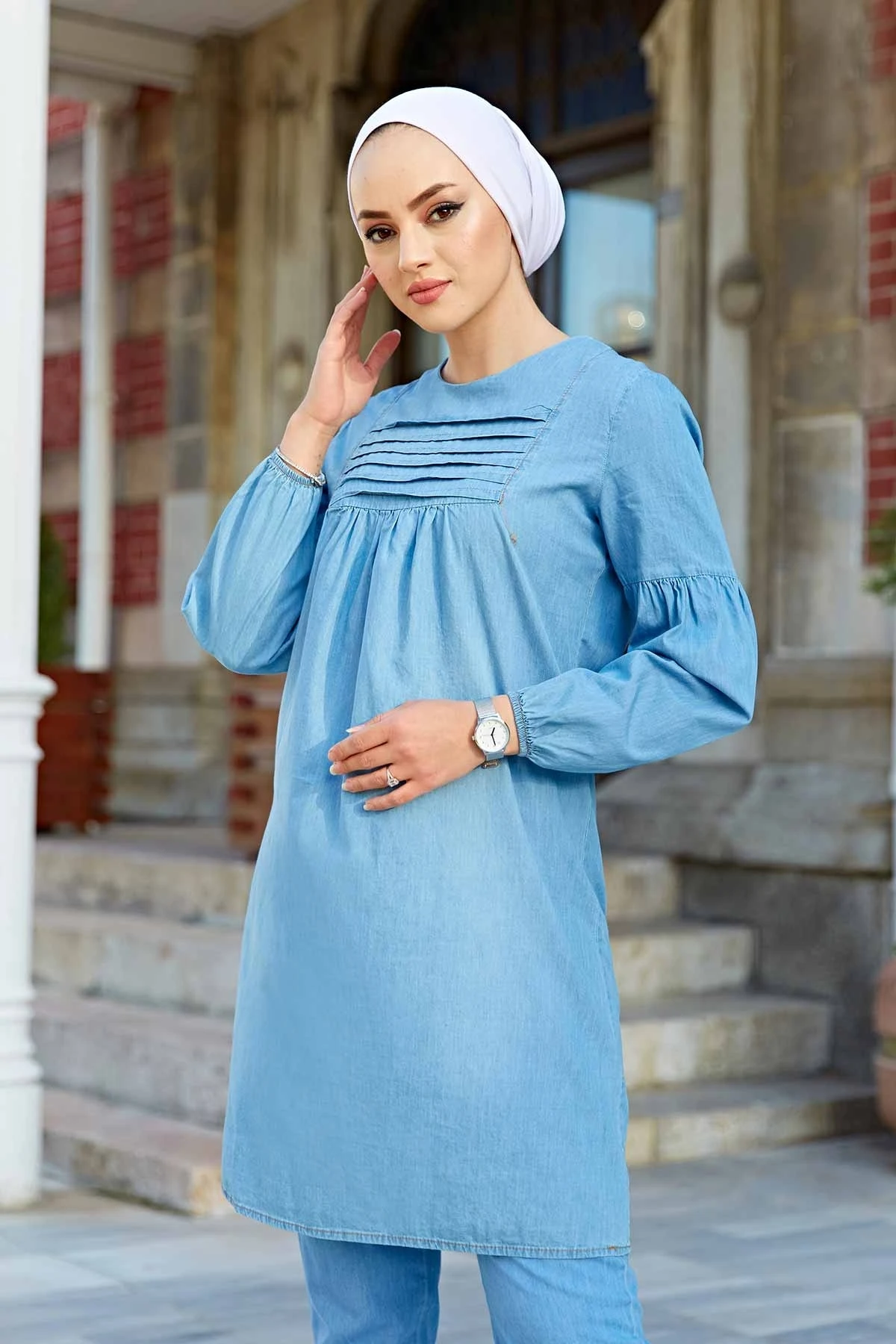 Denim tunic SM-Light Blue