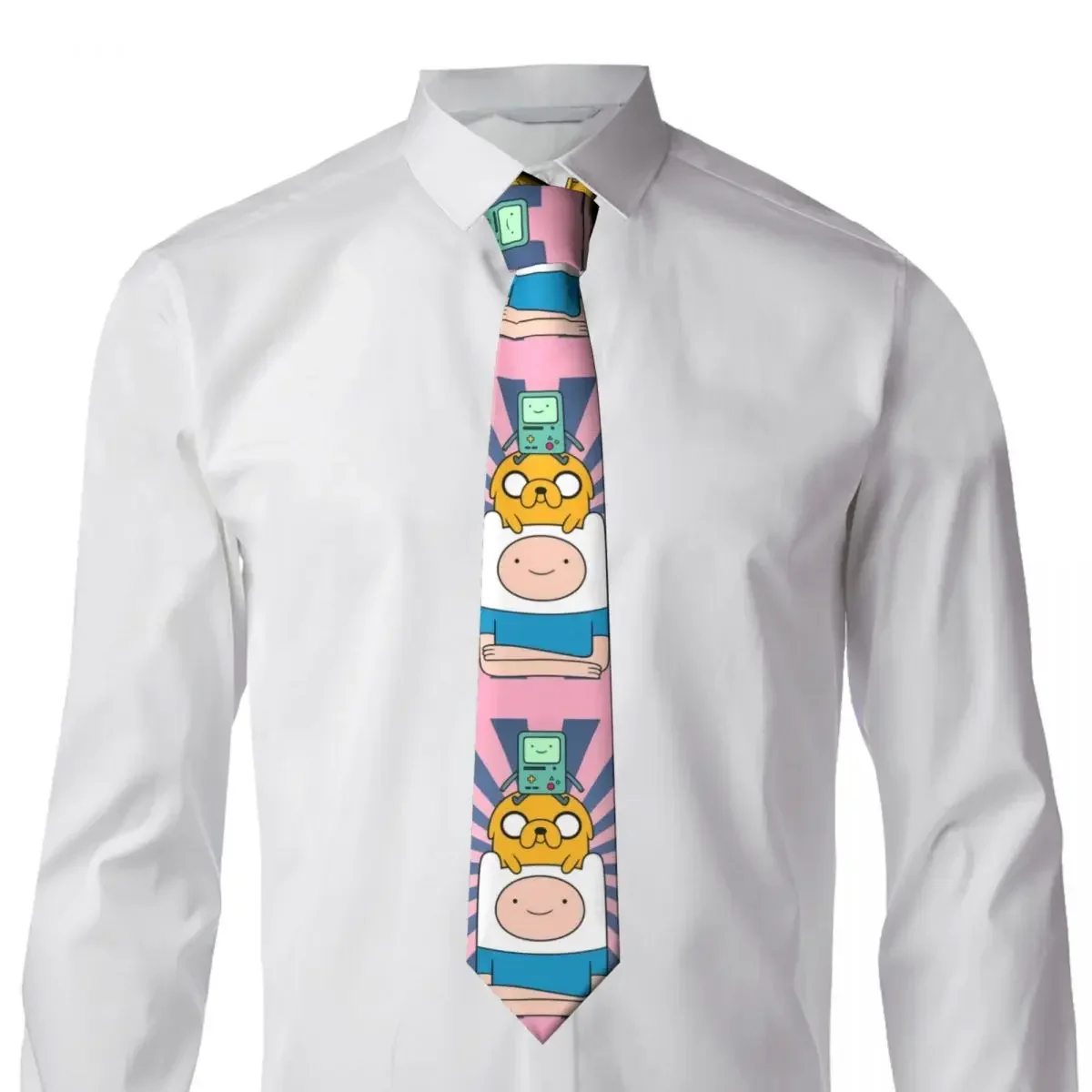 

Bmos A-Adventures Tie Cute Girl T-Times Anime Custom DIY Neck Ties Retro Casual Collar Tie Adult Wedding Necktie Accessories