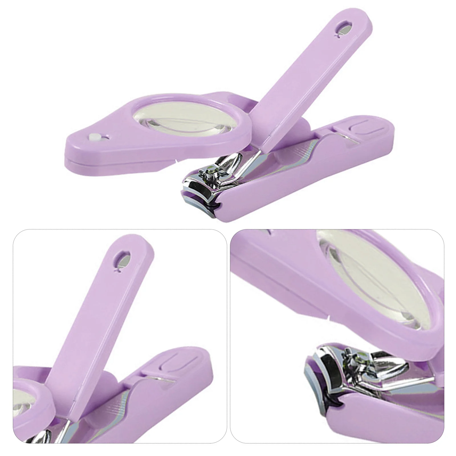 مقص أظافر مكبر LED من الفولاذ المقاوم للصدأ مقاوم للصدأ، مقص أظافر محمول للبالغين، مقص أظافر متين #2