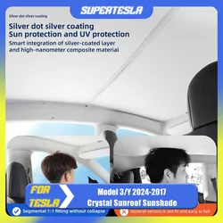 Upgrade Ice Crystal Sunroof Sunshade For Tesla Model 3 Highland 2024-2017 Car Sun Visor For Model Y 23-21 Interior Accessories