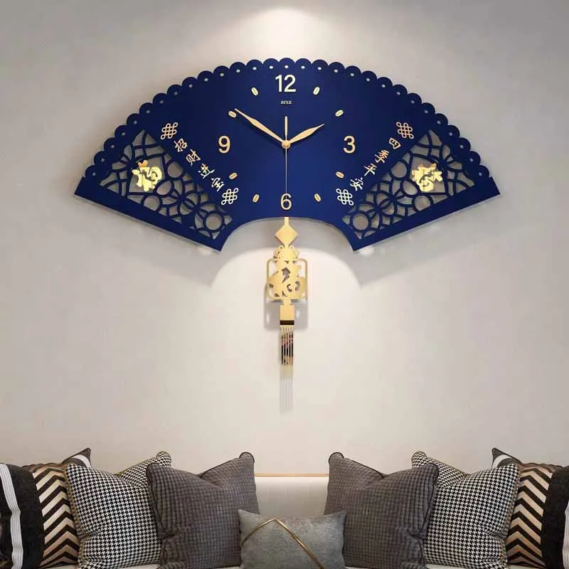 

Vintage Chinese Style Wall Clocks Quiet Design Acrylic Originality Wall Clocks Light Luxury Orologio Da Parete Home Decoration