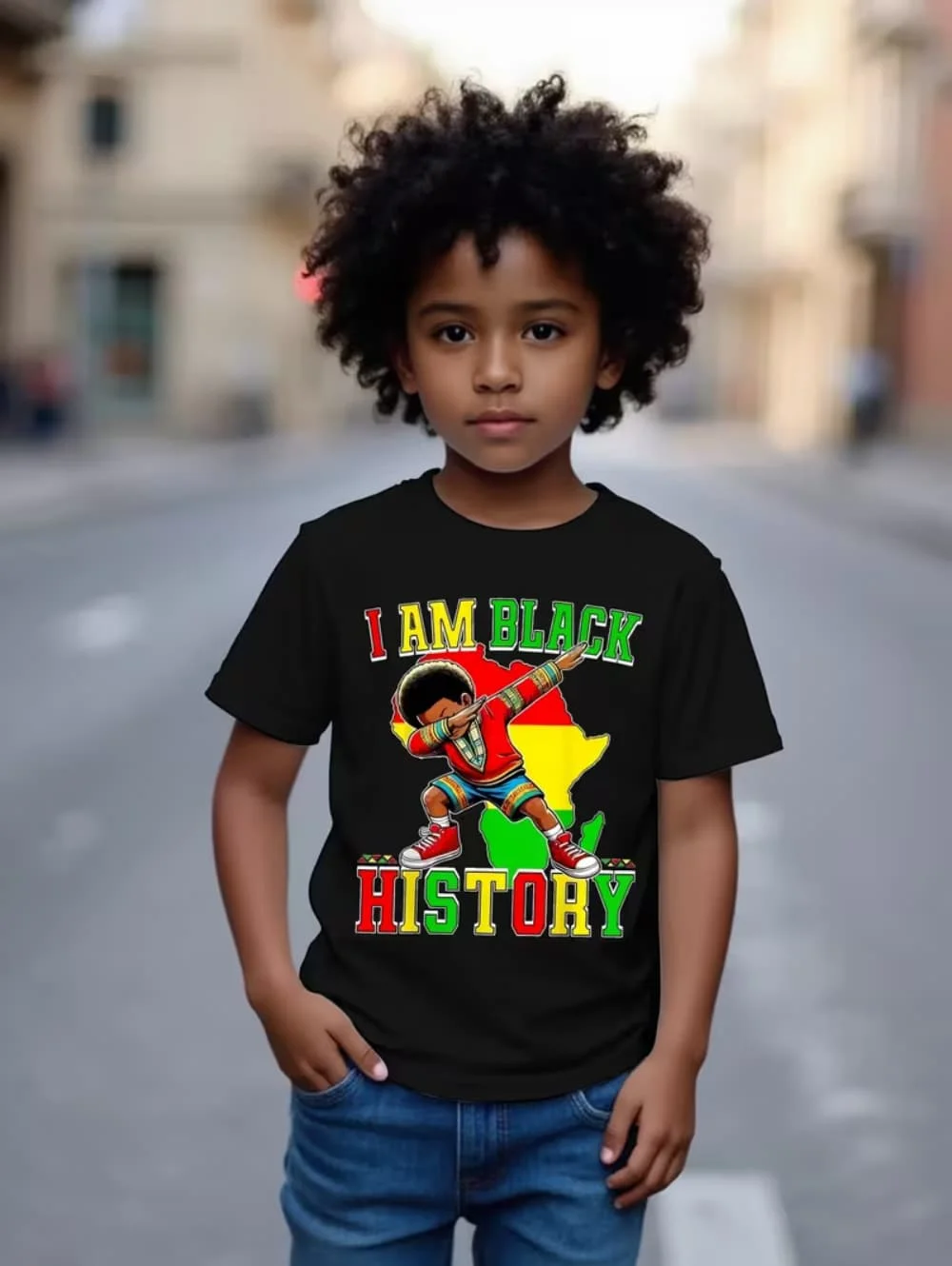 I Am Black History Month African American T-Shirt for Kids Vintage Unisex Top Casual Round Neck Short Sleeve Children's Clothing