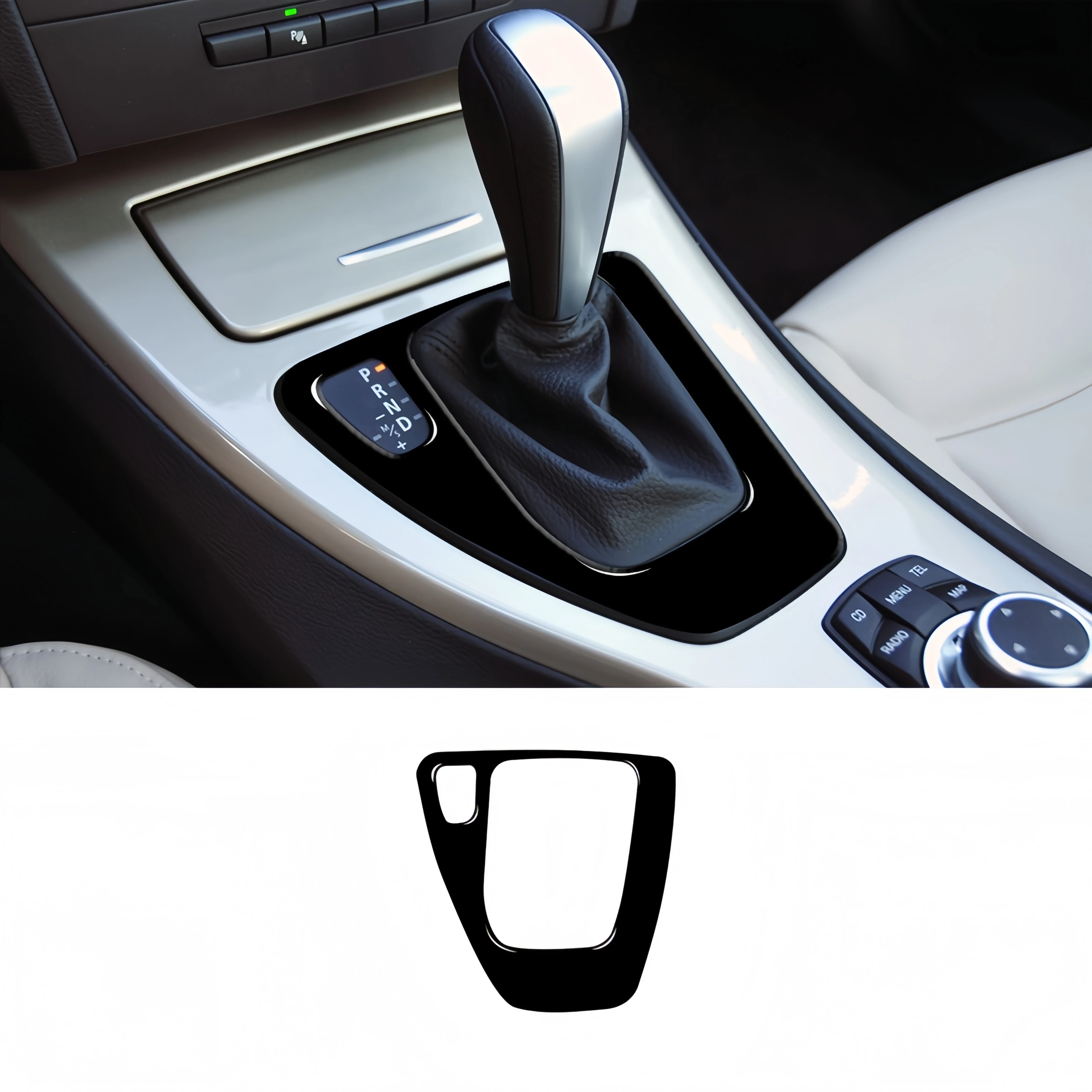 

For BMW E90 3 Series 2005-2012 Car Interior Accessories Piano Black Auto Gear Shift Control Panel Trim Cover Decoration Sticker