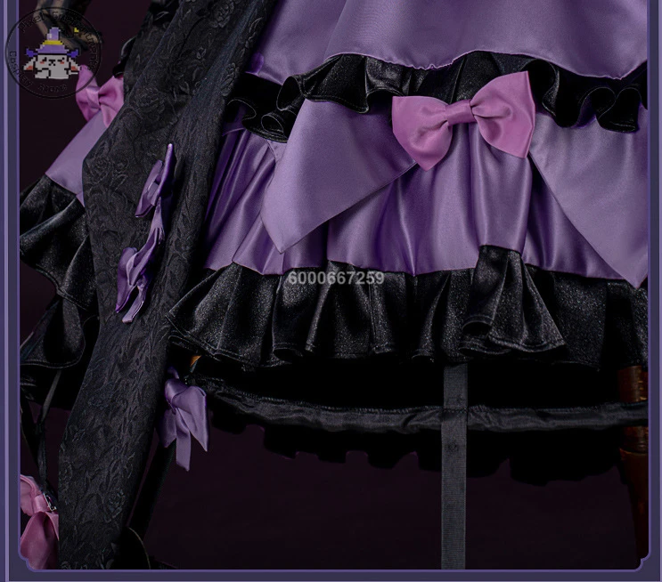 Identità V Bloody Queen Mary Costume Cosplay Halloween Marie New Skin Purple Gothic Lolita Dress copricapo parrucca per le donne