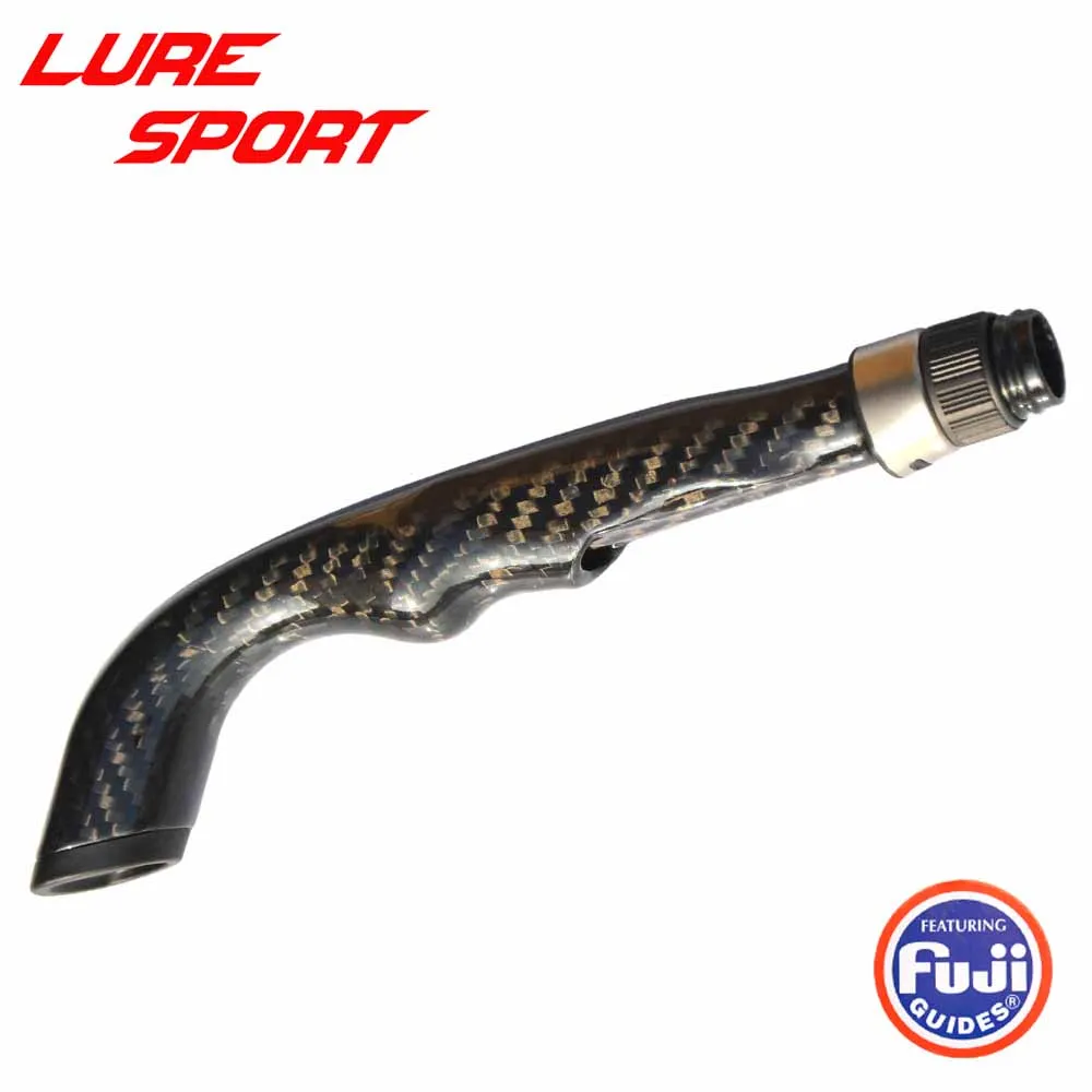 

LureSport 3K woven Carbon Unibody 20cm Curved Grip handle Cast Spin Reel Seat FUJI DPS16 Nut Rod Building component Repair DIY