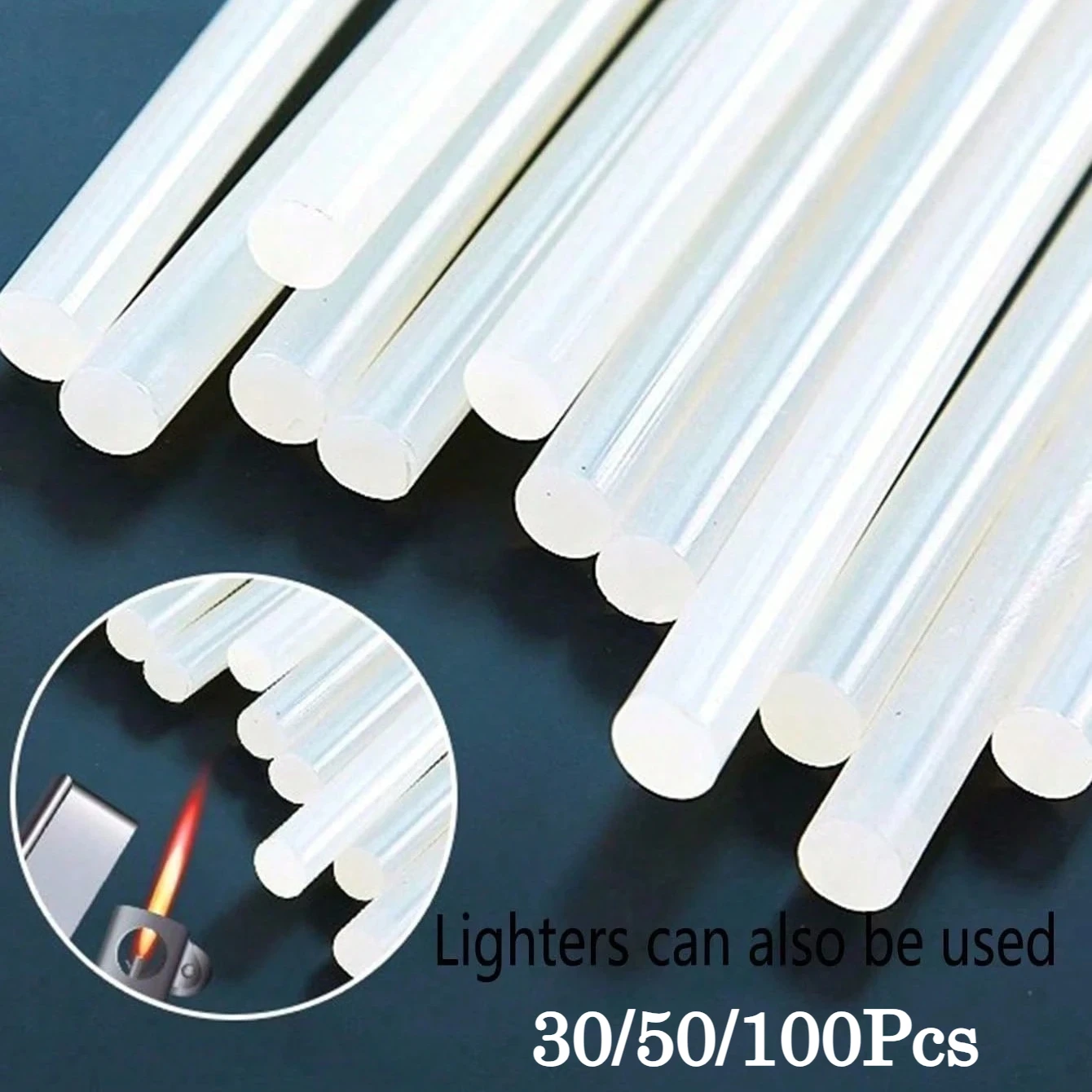 30/50/100Pcs High Temp Resistant Hot Glue Sticks 7mm Diameter DIY Hot Melt Adhesive Sticks for Handheld Glue Gun Craft Repair