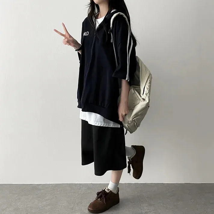 Fall Hoodie Women's Zipper Jacket Spring Autumn 2025 Harajuku Style Student Loose Zip-up Long Sleeve Hoodie Outerwear Cardigan