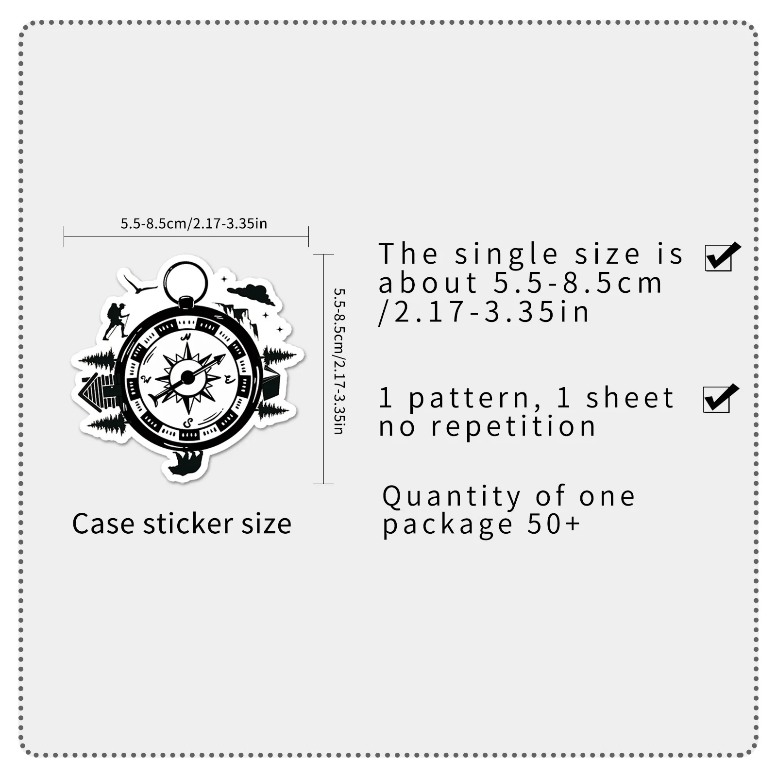 50 STKS Kompas Stickers Cartoon Retro Stijl DIY Decoratieve Water Cup Skateboard Gitaar iPad Waterdichte Stickers Kinderen Speelgoed